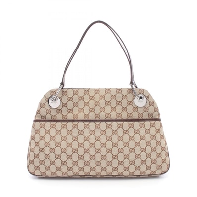 グッチ GUCCI GGキャンバス ショルダーバッグ バッグ キャンバス レザー レディース ベージュ系 / ブラウン系 121023 【中古】