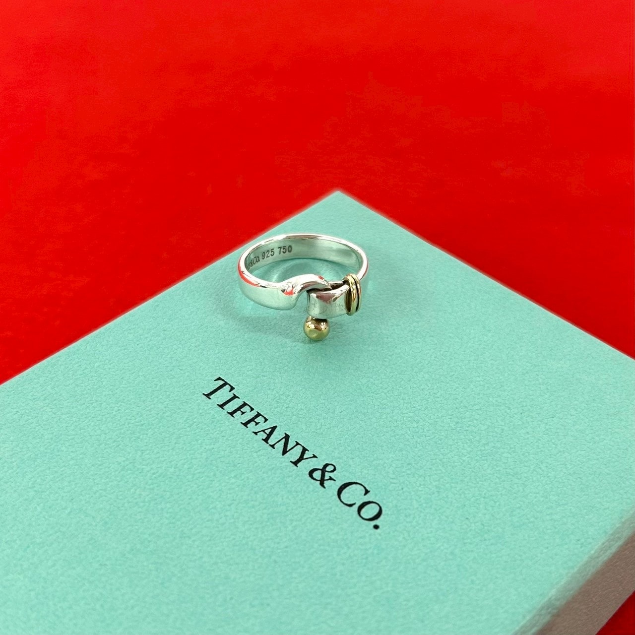 TIFFANY&Co. ティファニー ラブノット リング フック&アイ シルバー925 K18イエローゴールド リング・指輪 11号 シルバー
497-7