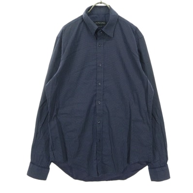 美品 ZARA MAN ザラマン ドット柄 長袖 スリムフィット シャツ L ネイビー