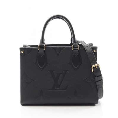 ルイ・ヴィトン LOUIS VUITTON オンザゴーPM 2WAY ハンドバッグ バッグ レザー モノグラム・アンプラント ノワール レディース ブラック系 M45653 【中古】