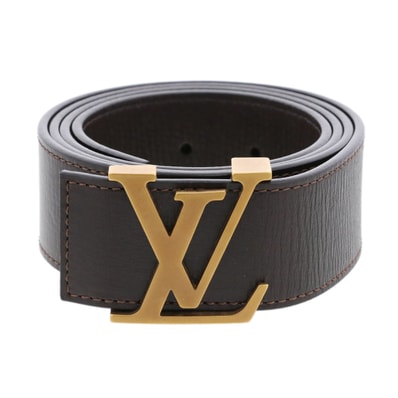 LOUIS VUITTON ルイ・ヴィトン サンチュール・イニシアル ベルト M6902 レザー ブラウン ユニセックス【中古】