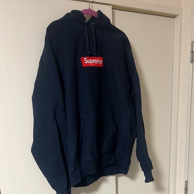 シュプリーム ボックス ロゴ フーディー スウェットシャツ "ネイビー" (24FW)