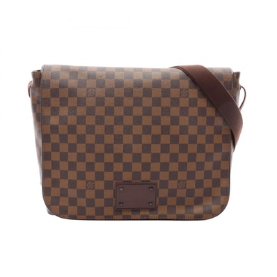 ルイ・ヴィトン LOUIS VUITTON ブルックリンGM ダミエエベヌ ショルダーバッグ バッグ PVCコーティングキャンバス レザー メンズ レディース ブラウン系 N51212 【中古】