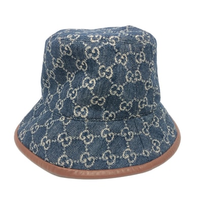 グッチ GUCCI デニム 576371 GG バケットハット 帽子 ハット帽子 ハット ハット コットン ブルー 未使用