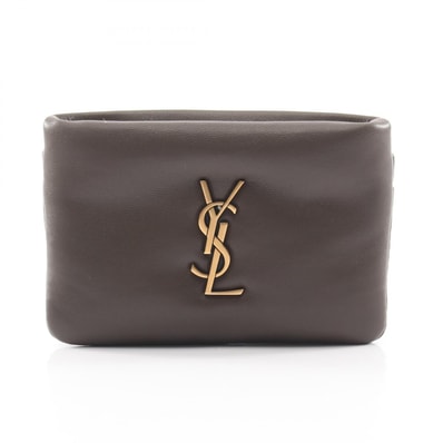 サンローランパリ SAINT LAURENT PARIS カリプソ コインケース 財布 レザー レディース カーキ系 778113 【中古】