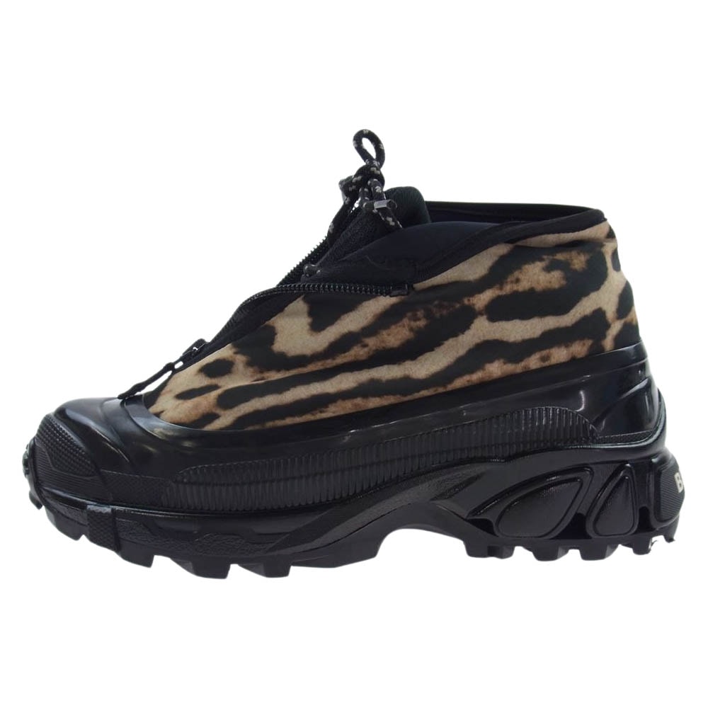 BURBERRY バーバリー スニーカー ARTHUR アーサー レオパード ファブリック ラバー スニーカー ブラック系 36【中古】
