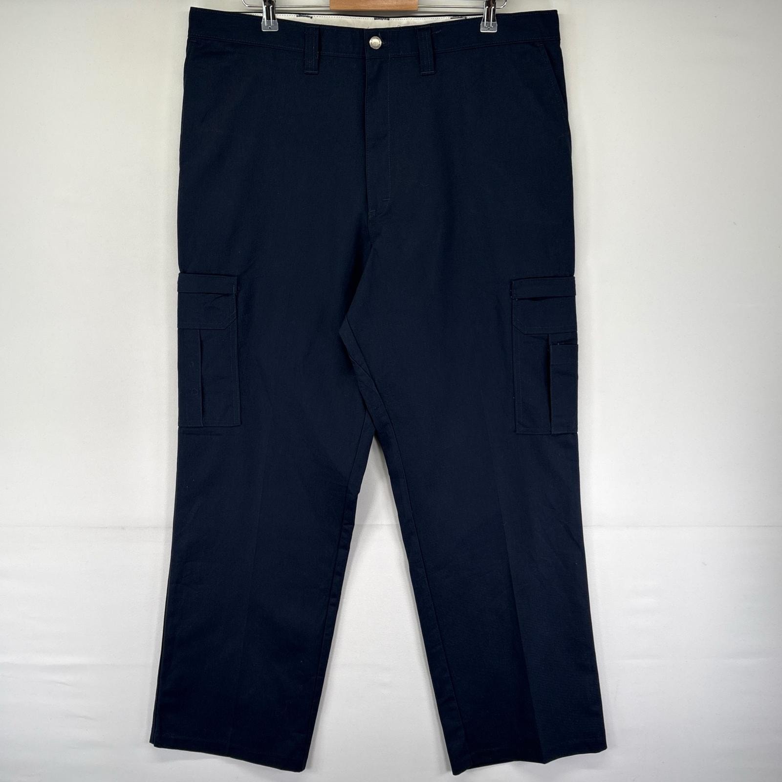 古着 ディッキーズ Dickies パンツ サイドポケット 大きいサイズ ジッパーフライ ワンポイントロゴ W40 L34  ネイビー系 メンズ