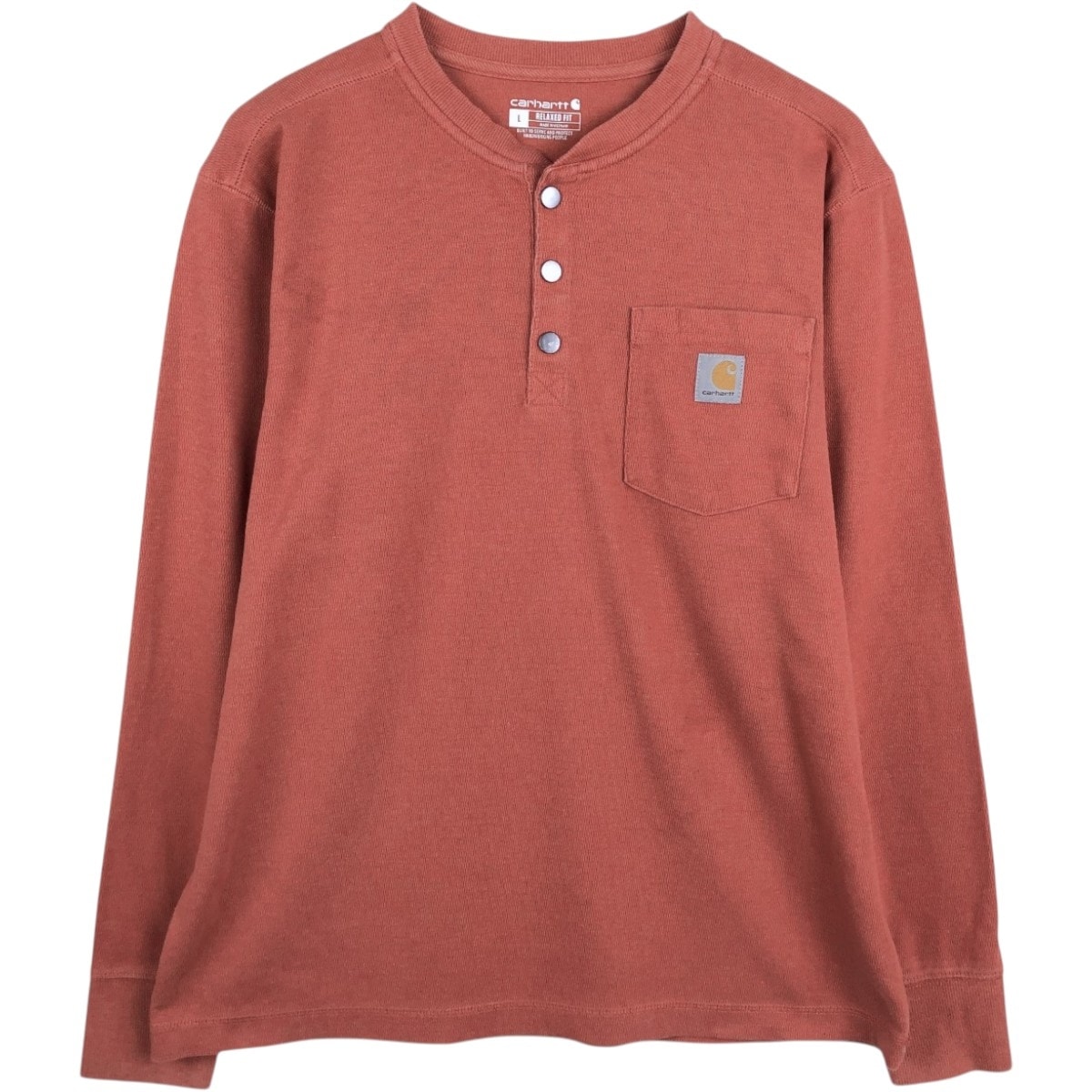 古着 カーハート Carhartt RELAXED FIT ヘンリーネック サーマルロンT ハニカム メンズL相当/eaa675415