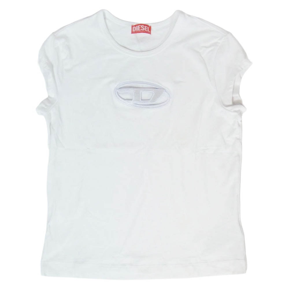 DIESEL ディーゼル T Angie Peekaboo Logo T Shirt アンジー ピーカブー ロゴ Tシャツ 半袖 カットソー ホワイト系 M【中古】