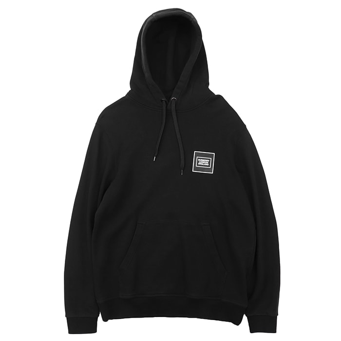 【SALE】BURBERRY バーバリー スウェットパーカー サイズ M メンズ シグネチャー ラバーロゴ コットン100% プルオーバー ロングスリーブ 長袖 フーディー トップス ブラック 黒 リカルド・ティッシ期