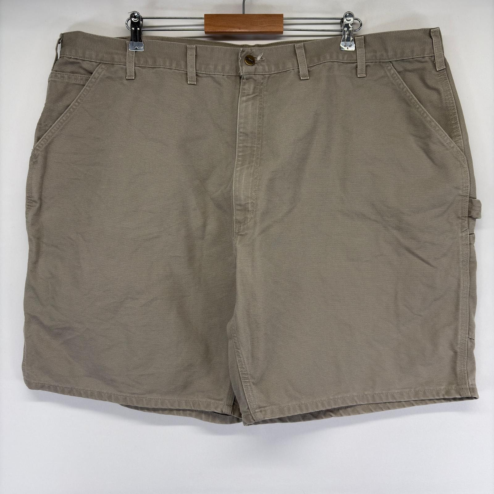 古着 カーハート Carhartt パンツ カーゴ ペインター ハーフパンツ ワンポイントロゴ ジップ 大きいサイズ w48 ベージュ系 メンズ