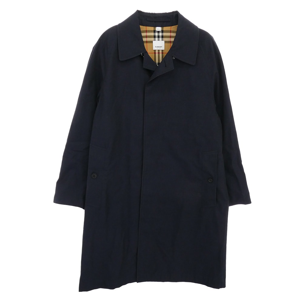 BURBERRY バーバリー ステンカラーコート 8018812 LONDON ENGLAND 英国製 コットン ステンカラー コート ブラック系 48【中古】