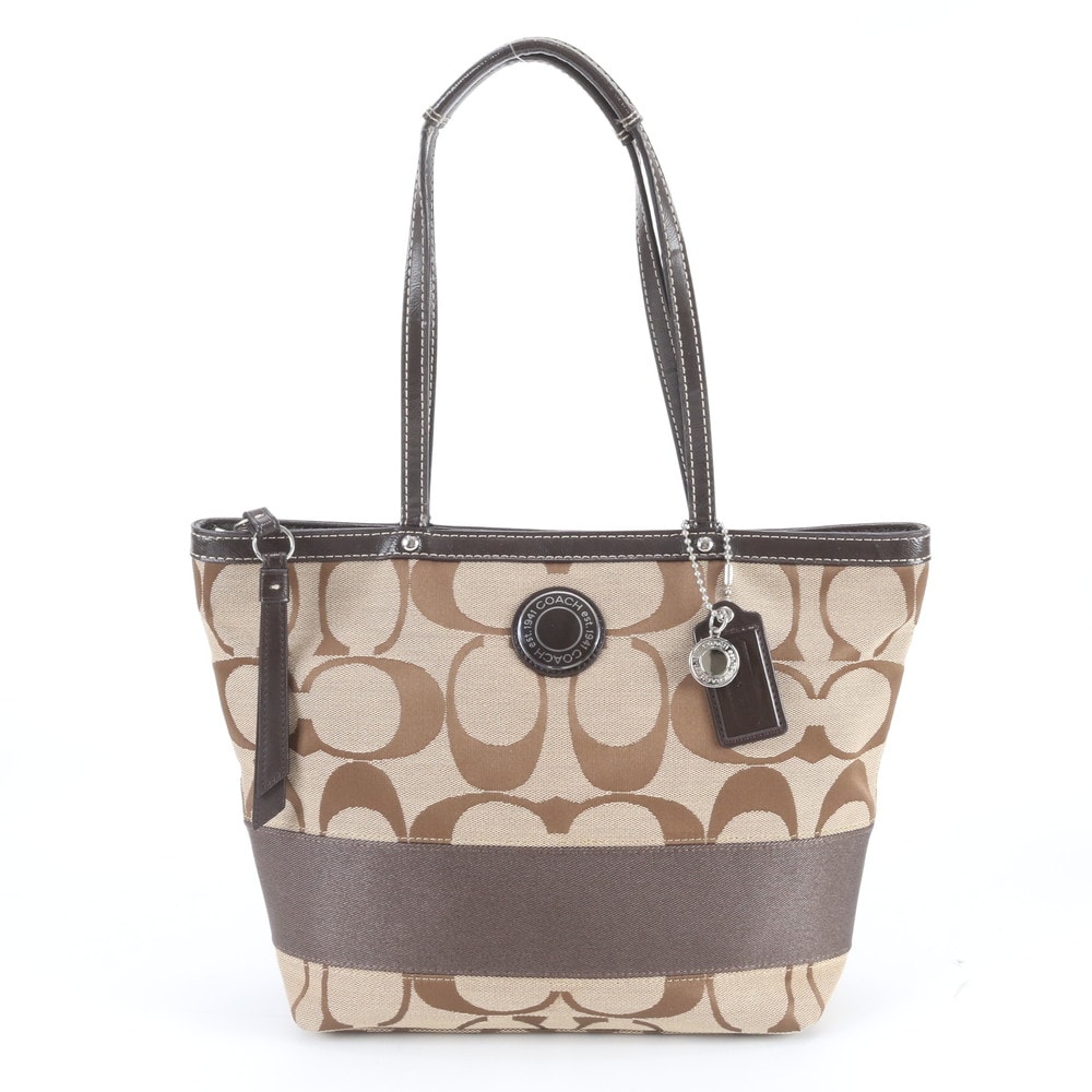 コーチ シグネチャー F19046 トート バッグ レザー×キャンバス