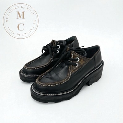 ルイヴィトン LOUIS VUITTON ボブールライン ローファー 革靴 靴 シューズ レザー ブラック ブラウン ダービーシューズ レースアップシューズ