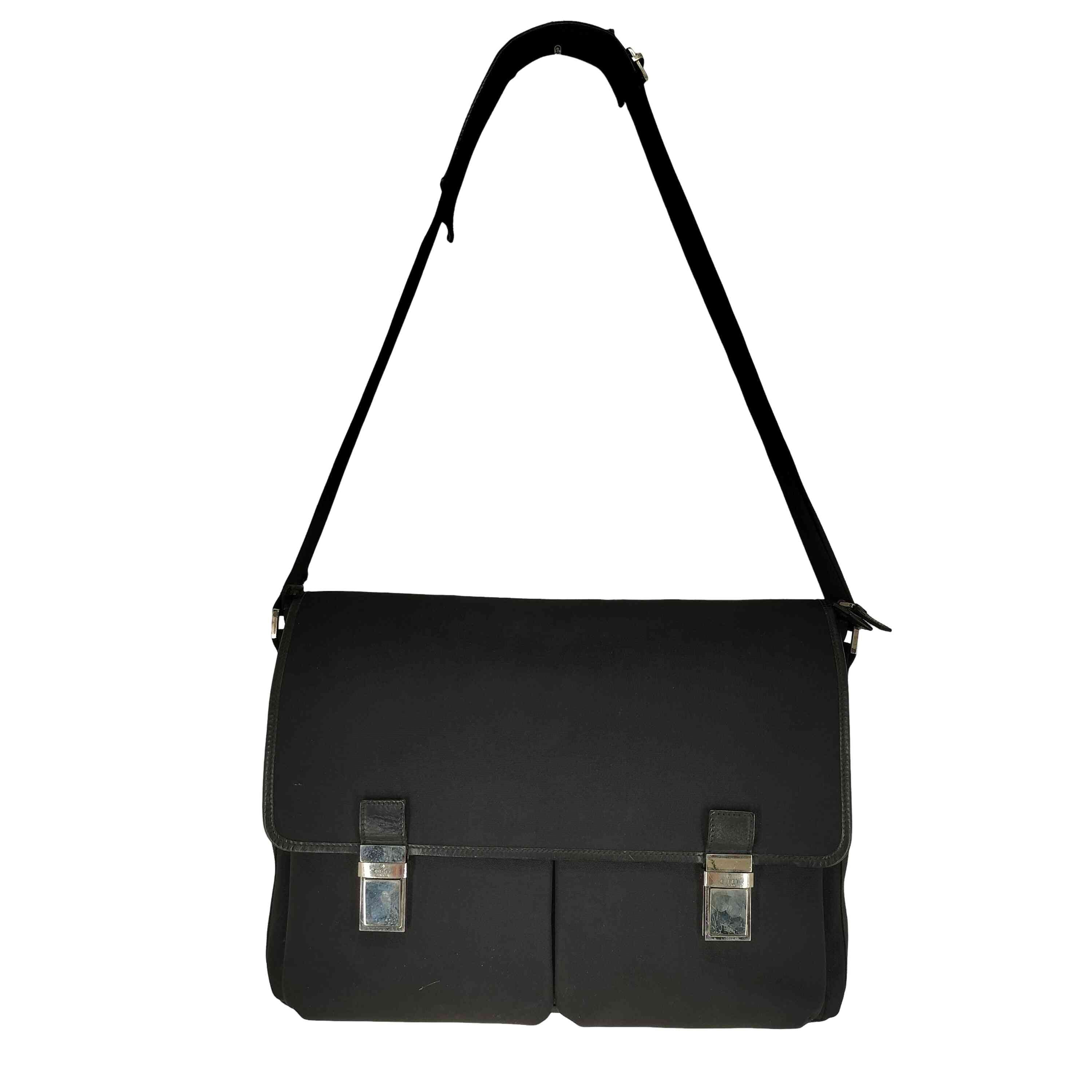 キャンバス × レザー メッセンジャーバッグ canvas leather messenger bag【1143754043486】