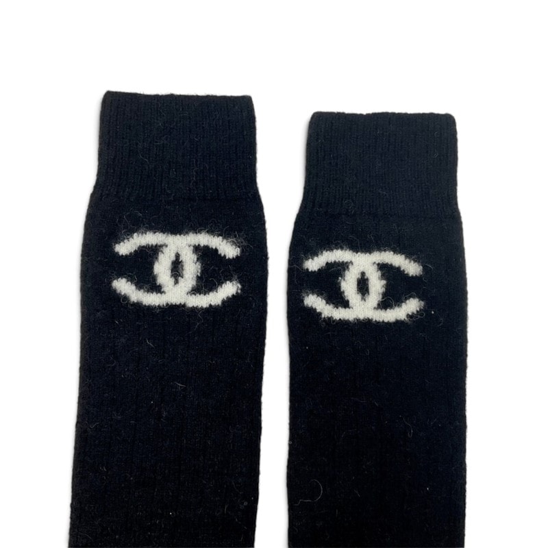 B (目立った傷や汚れなし)】シャネル CHANEL ウール ブラック ホワイト