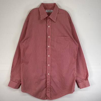 古着 ブルックスブラザーズ Brooks Brothers 長袖シャツ カラーステイ 胸ポケ レッド系 チェック メンズ