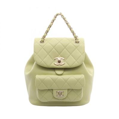 シャネル CHANEL マトラッセ リュックサック バックパック バッグ レザー レディース グリーン系 AS2908 【中古】