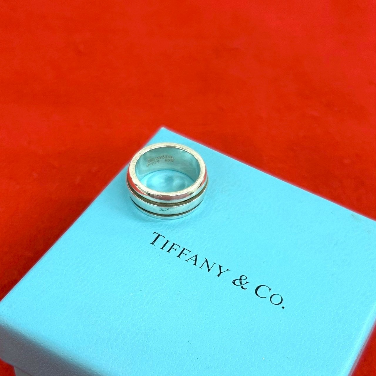 TIFFANY&Co. ティファニー グルーブド ダブルライン リング シルバー925 リング・指輪 11号 シルバー
 10244