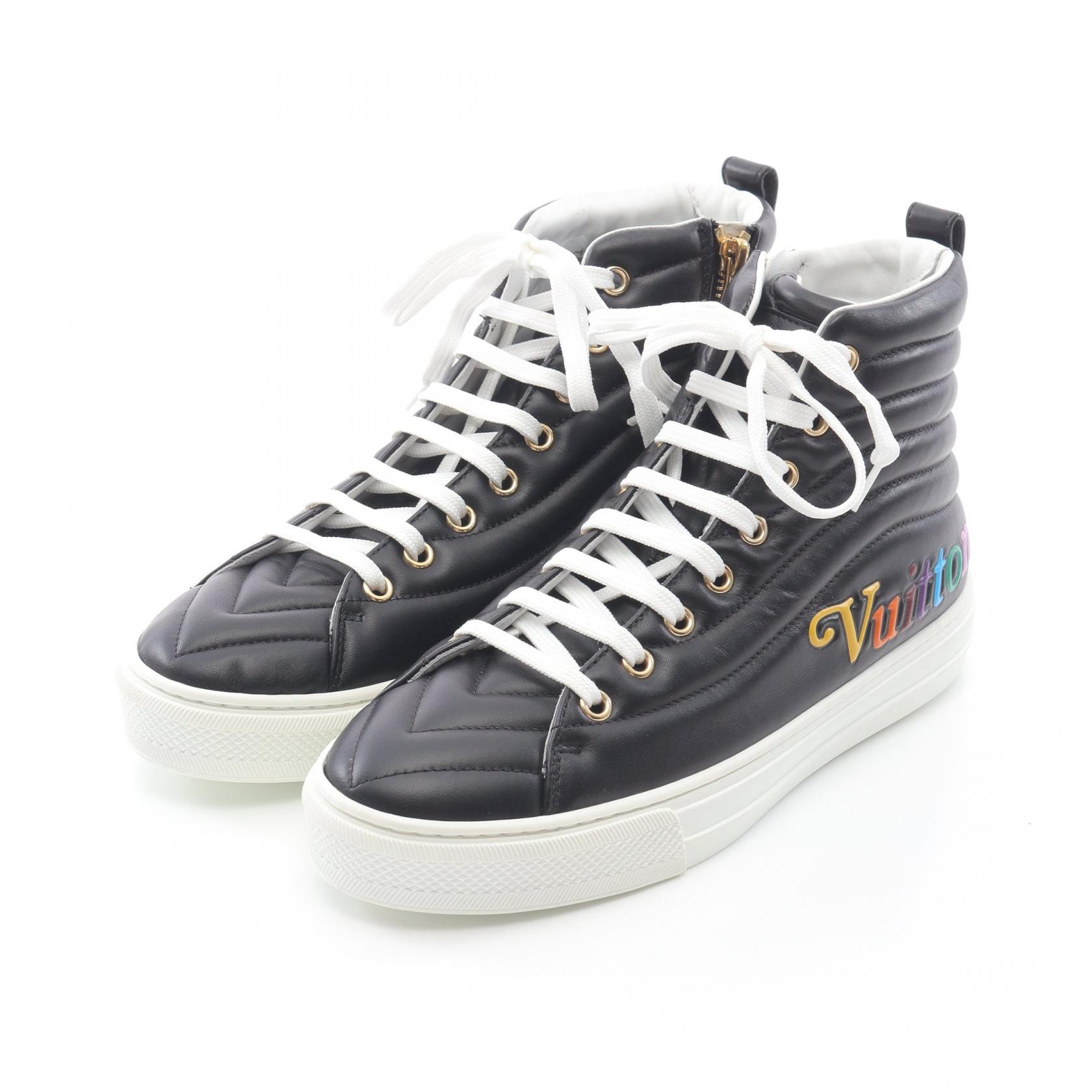 ルイ・ヴィトン LOUIS VUITTON ステラーライン スニーカー 靴 レザー レディース ブラック系 【中古】