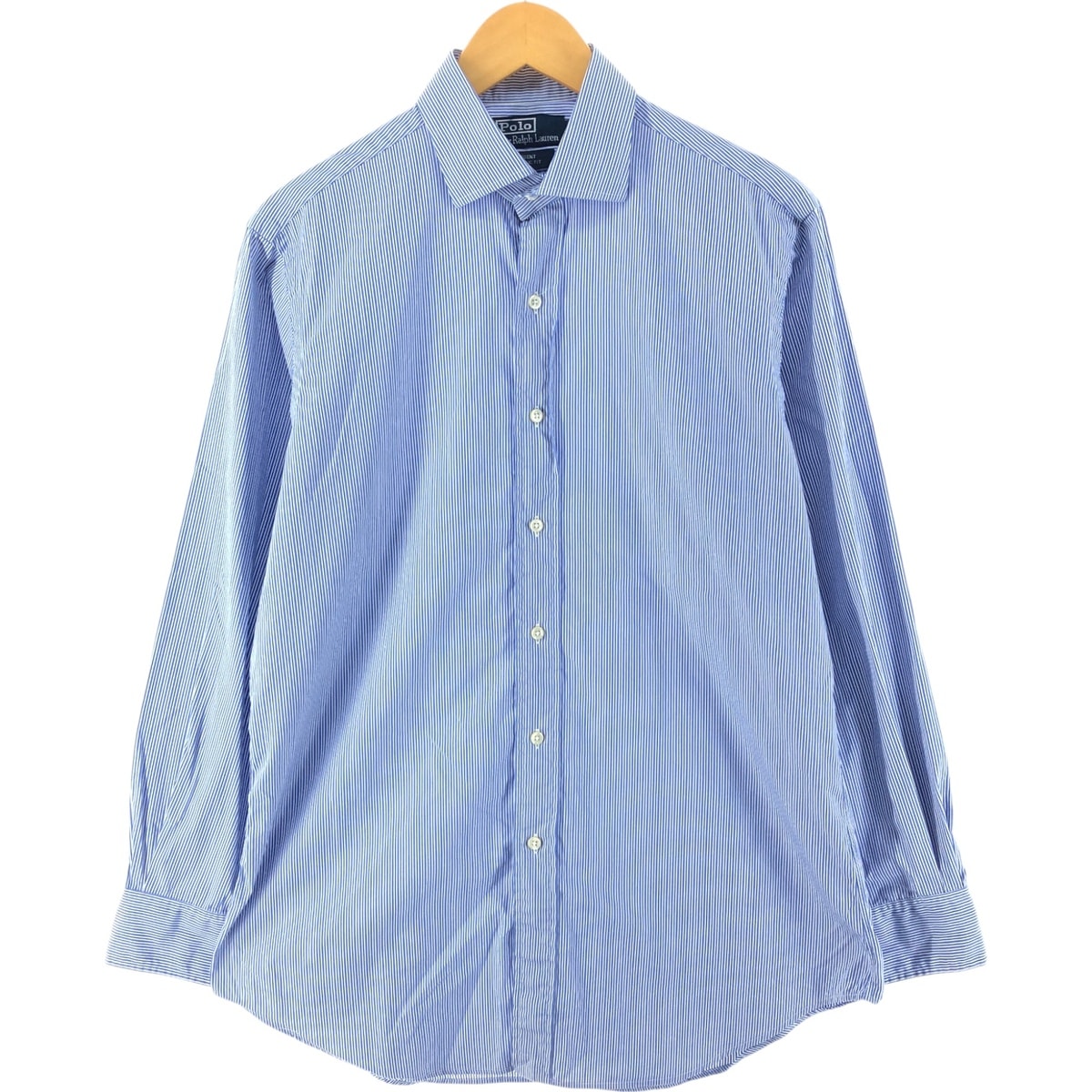古着 ラルフローレン Ralph Lauren POLO by Ralph Lauren REGENT CLASSIC FIT ワイドカラー 長袖 コットンストライプシャツ メンズL相当/eaa541096
