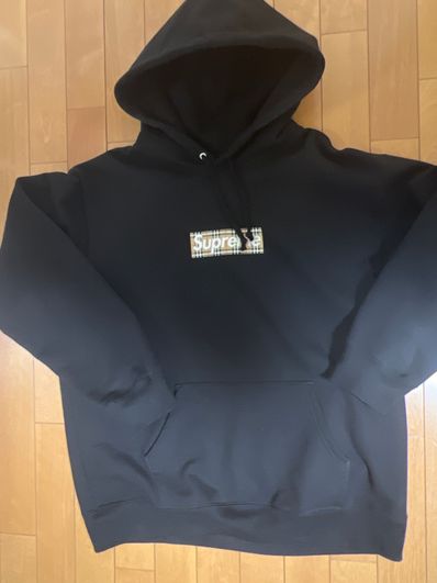 Supreme / Burberry Box Logo Hooded Sweatshirt "Black"