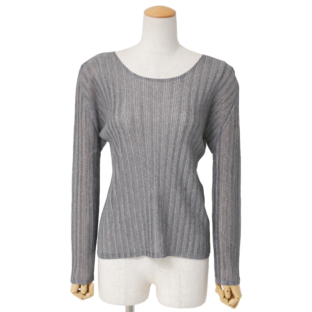 ■美品■PLEATS PLEASE ISSEY MIYAKE プリーツプリーズ イッセイミヤケ カットソー サイズ3 プリーツ 長袖 ブランド古着【中古】20260331/RA8793