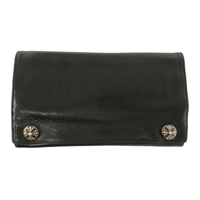 Chrome Hearts Greasy Cross Button Long Wallet "Black"