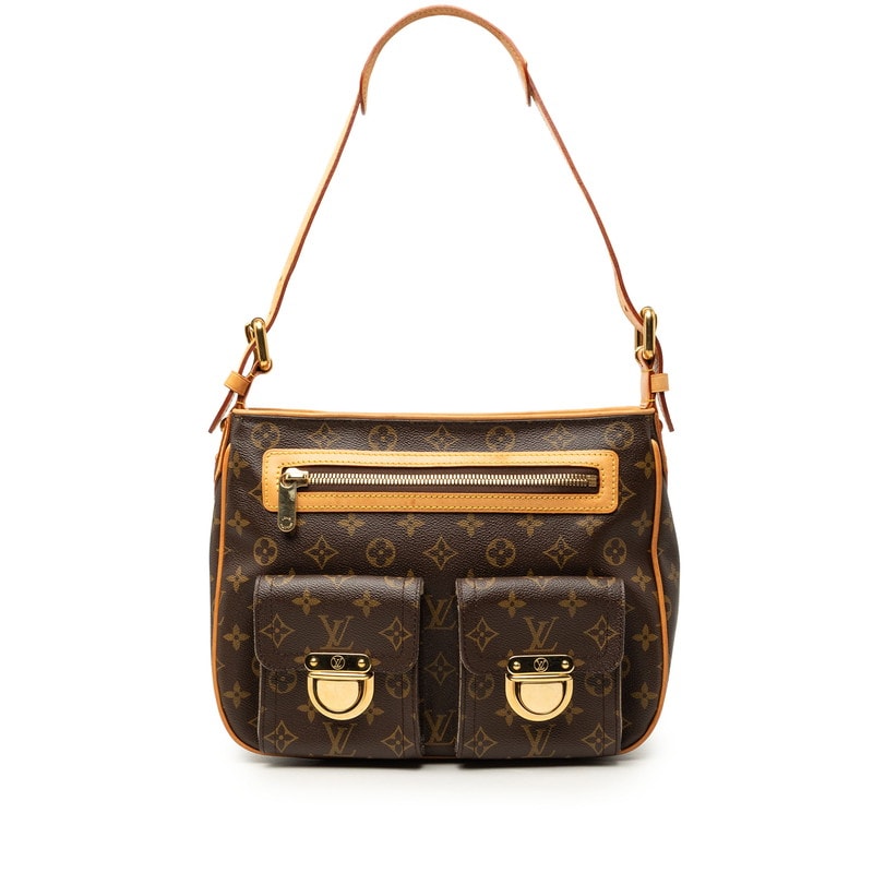 ルイ ヴィトン モノグラム ハドソンGM ショルダーバッグ M40045 ブラウン PVC レザー レディース LOUIS VUITTON 【中古】