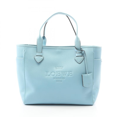 ロエベ LOEWE ヘリテージ トートバッグ バッグ レザー レディース ブルー系 【中古】