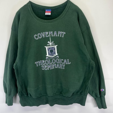 古着 チャンピオン Champion スウェット プリント リバースウィーブ 大きいサイズ トレーナー 2XL グリーン系 メンズ