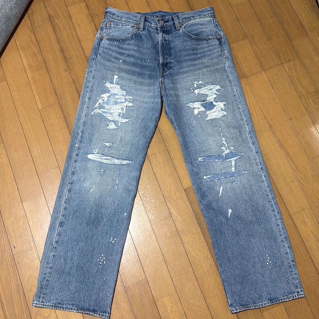 Levi's 501 Loose Crash & Repair Denim "Indigo" (Levi's Official & BEAMS Exclusive)