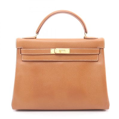 エルメス HERMES ケリー32 ハンドバッグ バッグ レザー クシュベル クシュベル ゴールド ○Y刻印(1995年製造) レディース ブラウン系 【中古】