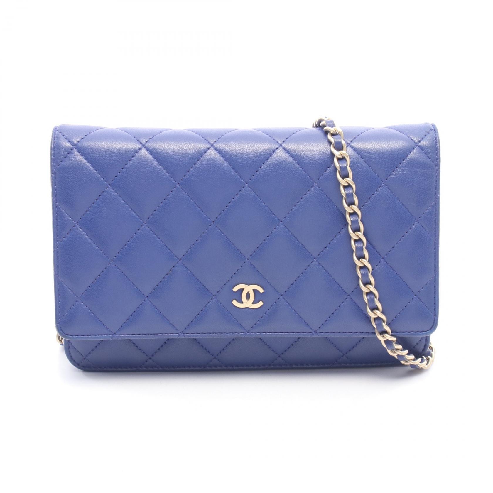 シャネル CHANEL マトラッセ ショルダーバッグ バッグ ラムスキン(羊革) レディース ブルー系 【中古】