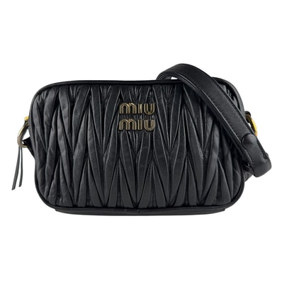 ミュウミュウ MIUMIU ショルダーバッグ マテラッセ レザー ブラック レディース【中古】 z10244