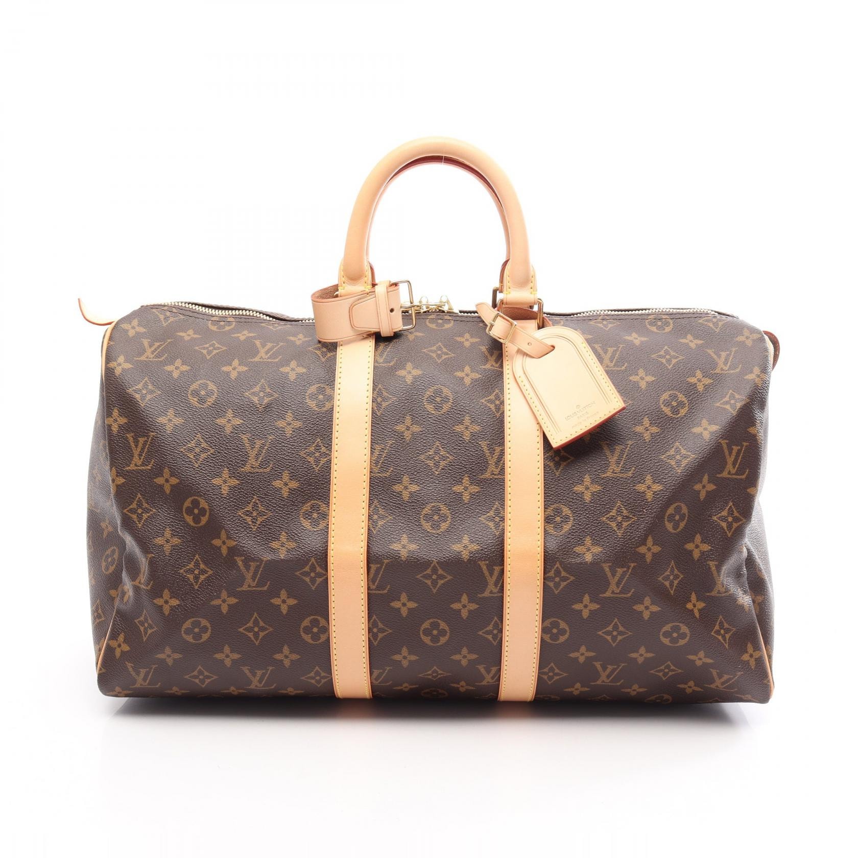ルイ・ヴィトン LOUIS VUITTON キーポル45 ボストンバッグ バッグ PVCコーティングキャンバス レザー モノグラム メンズ レディース ブラウン系 M41428 【中古】