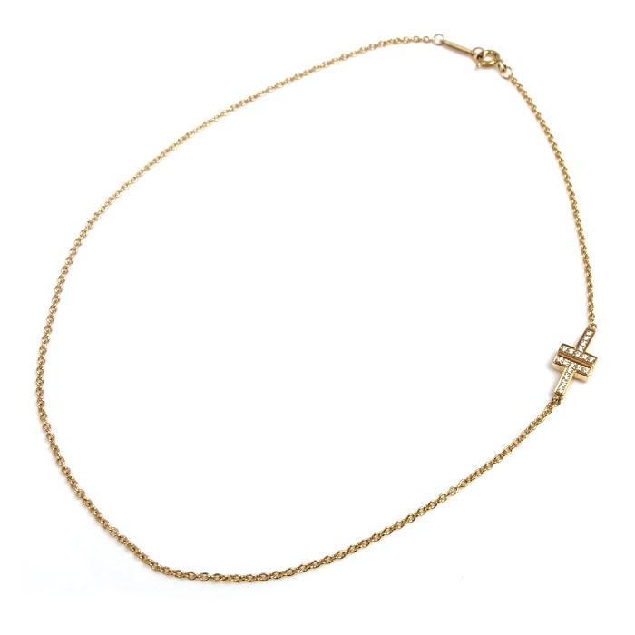 TIFFANY&Co. ティファニー K18PG ピンクゴールド T TWO ダイヤ ブレスレット ダイヤモンド 3.9g 34cm レディース【中古】