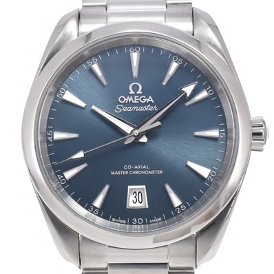 オメガ OMEGA 220.10.38.20.03.003 シーマスター アクアテラ シェード アトランティックブルー 自動巻き メンズ 美品 O#151144