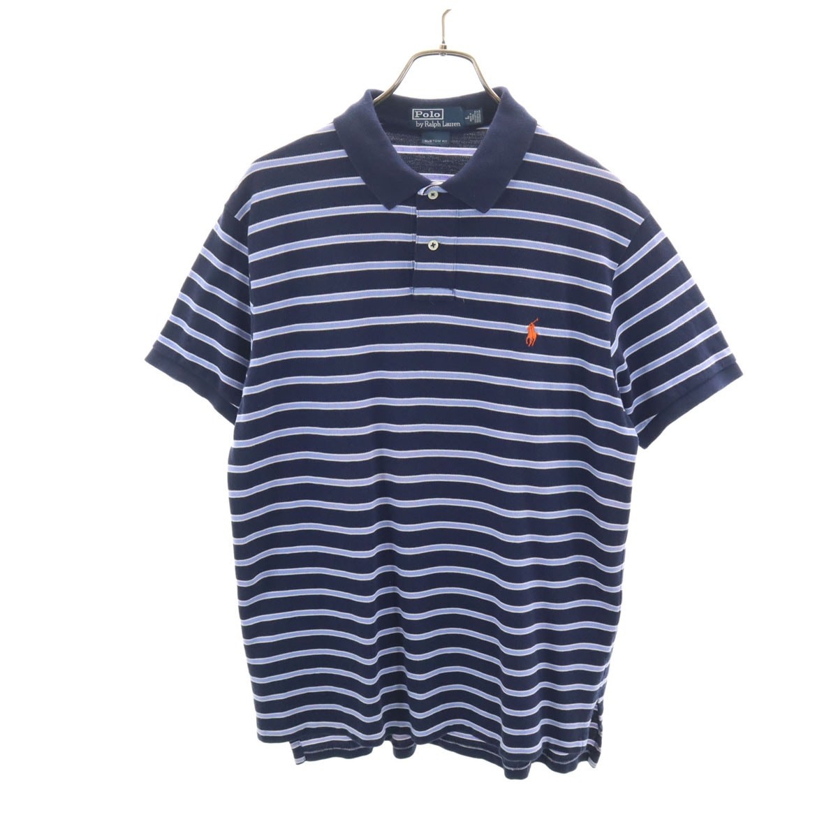 Polo by Ralph Lauren ポロバイラルフローレン ボーダー柄 半袖 ポロシャツ L ネイビー