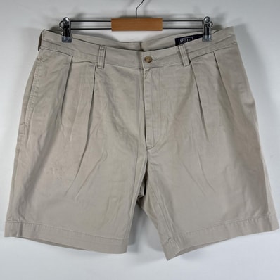 古着 90's/90年代 ポロバイラルフローレン Polo by Ralph Lauren ショートパンツ ポロチノ チノショーツ 大きいサイズ w38 ベージュ系 メンズ