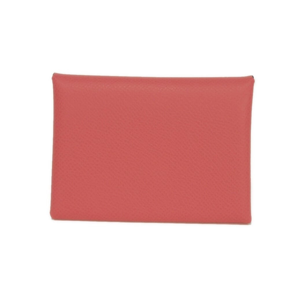 HERMES エルメス カルヴィ デュオ プレス加工 カーフ ピンク カードケース パスケース スナップボタン 小銭入れ 財布 名刺入れ ヴォーエプソン ローズアザレ コインケース