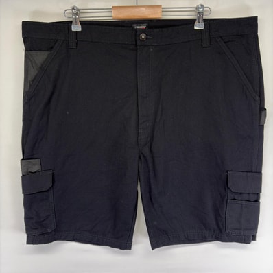 古着 ディッキーズ Dickies パンツ ハーフパンツ ワンポイントロゴ リップストップ カーゴ ジップ w44 ブラック系 メンズ