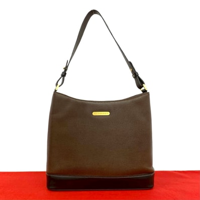 BURBERRY バーバリー ロゴ 金具 ノバチェック シャドーホース レザー ショルダーバッグ ブラウン
64771