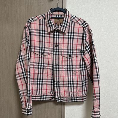 Supreme / Burberry Denim Trucker Jacket "Pink"