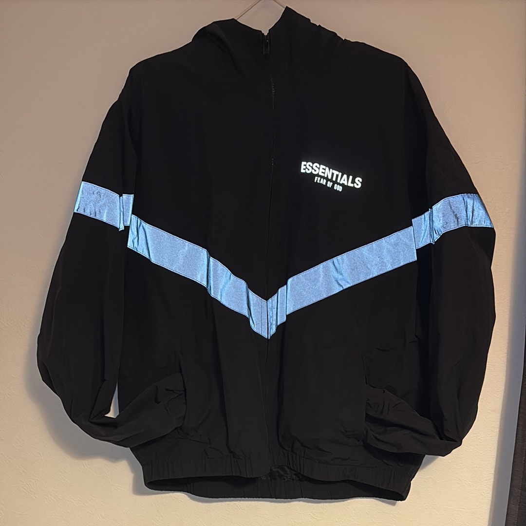 フィアオブゴッド エッセンシャルズ ジップ アノラック ウィンドブレイカー ジャケット "ブラック"