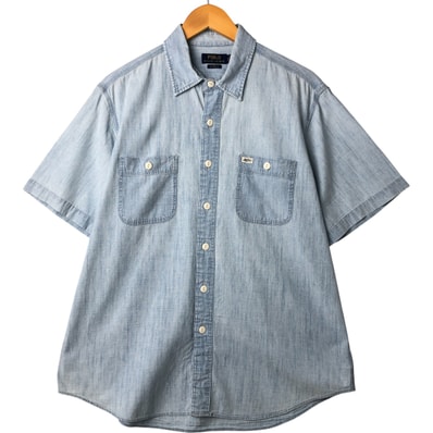 古着 ラルフローレン Ralph Lauren POLO RALPH LAUREN CLASSIC FIT 半袖 シャンブレーシャツ メンズL相当/eaa562969