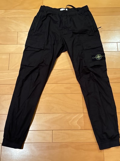Stone Island 31303 Stretch Cotton Tela Paracadute Cargo Pants - 24SS "Black"