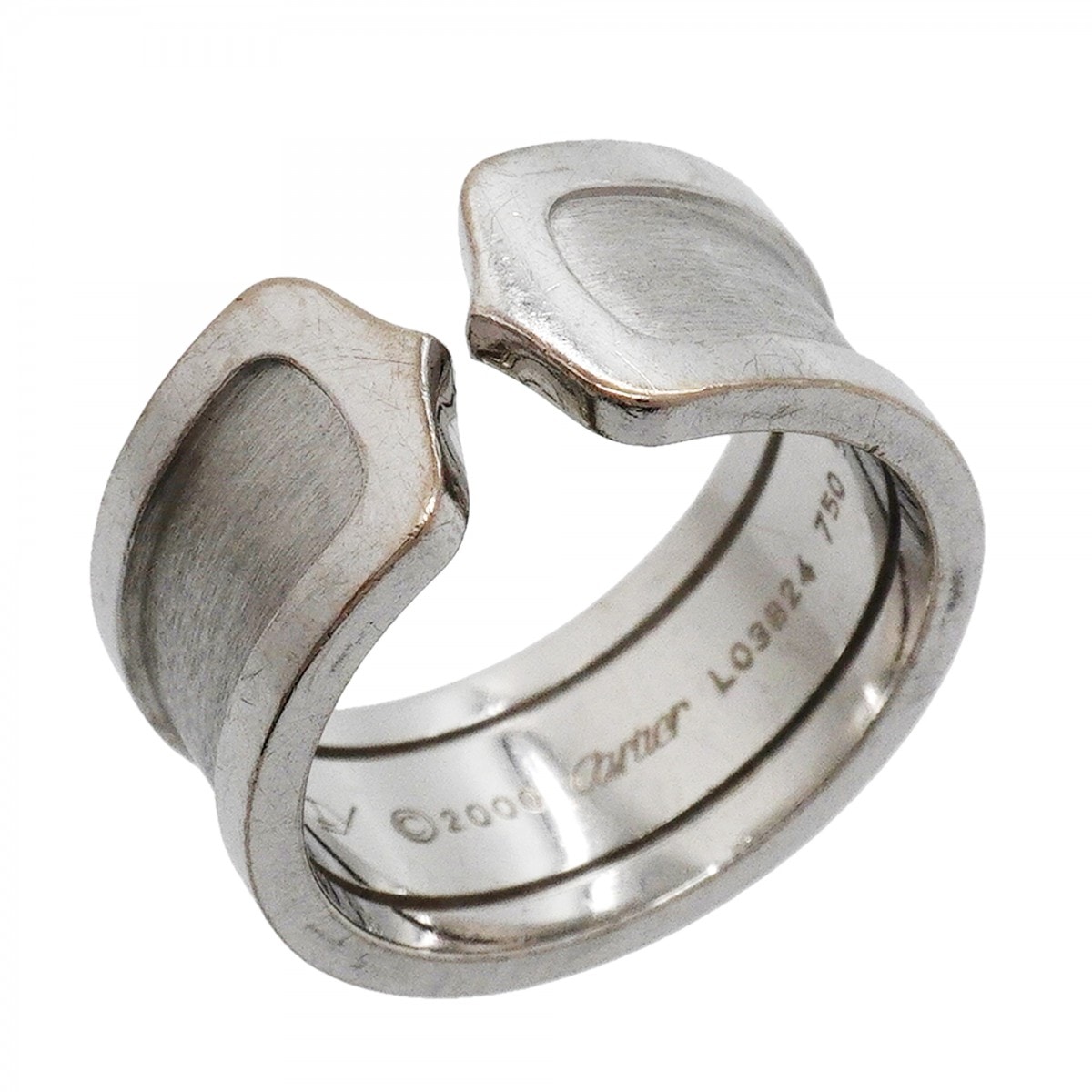【6jgb0511】カルティエ リング C2 ラージ K18WG ホワイトゴールド #57【中古】メンズ