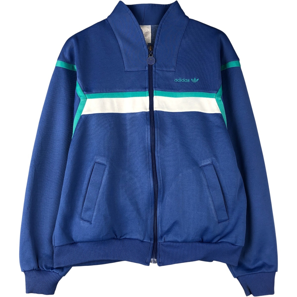 古着 80年代 アディダス adidas トレフォイルロゴ ジャージ トラックジャケット メンズS相当 ヴィンテージ/eaa593939