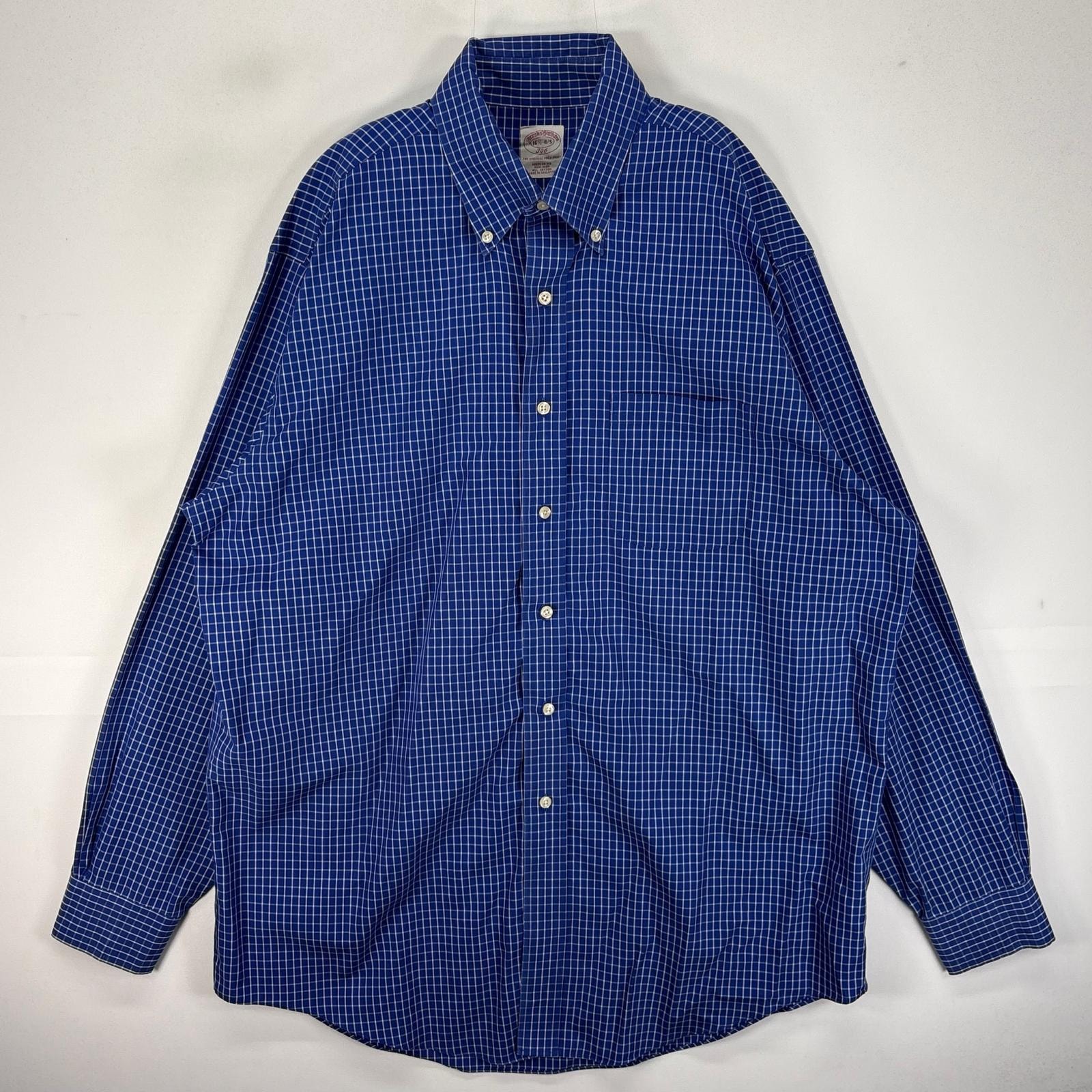 古着 ブルックスブラザーズ Brooks Brothers 長袖シャツ ボタンダウン 胸ポケット L  ブルー系 チェック メンズ